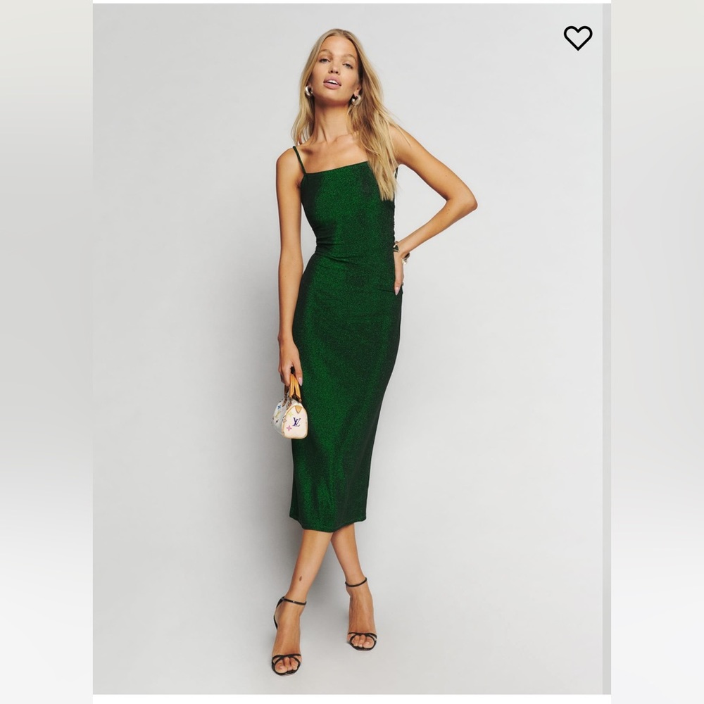 Reformation Breslin Green Sparkle Dress sz M NWT